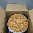 KOVIATE Handwoven Round Small Trash Can (Brown, 1.3gallons/5L)