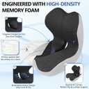 Truck Driver Seat Cushion Set - Memory Foam for Lower Back & Sciatica Pain Relief - Ergonomic Headrest Neck Pillow for Semi Truck & Car Dark Gray, 17.7/17.7