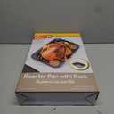 Glad Roasting Pan Nonstick 11x15 - Heavy Duty Metal Bakeware Dish with Rack - Large Oven Roaster Tray for Baking Turkey, Chicken, and Veggies