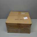 GarveeHome Living Room Area Rug 8x10 Modern Striped Border Throw Carpet with Rubber Backing Low Pile Stain Resistant Dining Room Rug Contemporary Bordered Carpet for Home Office, Khaki