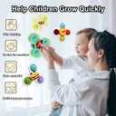 Suction Cup Spinner Toy for Baby - Suction Cup Fidget Spinner Toys Bath Toys Window Spinning Top Baby Toys 12-18 Months Christmas Birthday Gifts for 1 2 3 Boys Girls Sensory Toys for Toddlers 1-3, Small