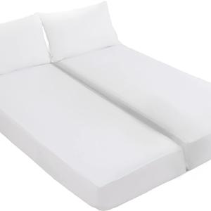 Kingnex Waterproof Split King Mattress Protector for Adjustable Beds Soft Cooling Bamboo Viscose Jersey Fitted Matress Cover
