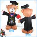 Junkin 6 ft Graduation Inflatable Bear Decoration with Cap and Gown Diploma Graduation Outdoor Holiday Yard Decorations Pre Lit LED Lights Blow up Outdoor Indoor Garden Lawn Party Photo Booth Prop