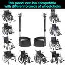 Universal Wheelchair Footrest Replacement - Adjustable Composite Footboard & Heel Loop, Foldable Comfort Support, Affordable, Black, Lightweight, Easy Installation