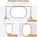 5x6.5ft/1.5x2m White Black Photo Backdrop, Double-Sided Pop Up Photography Background with Carry Bag Reversible Collapsible Backdrops for Photoshoot TikTok YouTube Video Live Streaming