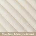 Kevin Textile Soft Plush 14x36 Inch Long Lumbar Pillow Cover 1 Pack, Luxury Fluffy Faux Fur Striped Flannel Rectangle Body Cushion Case for Couch Sofa Chair Bed Home Decor, Cream White