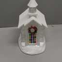 Lighted Chapel Church Moments in Time LED Acrylic Holiday Tabletop Decoration Glittering Crystal Church Stained Glass Window Battery Operated (3 AA Batteries Not Included) Holiday Table Decor