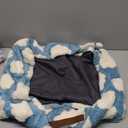 LE SURE Cute Dog Bed for Small Dogs - Washable Puppy Beds,Cozy Rectangle Orthopedic Pet Sofa with Jacquard Shaggy Plush & Anti Slip Bottom,25x21x7inches (Cozy Clouds Blue)