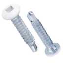 8x1 pan Head Metal rv Screws - Polar White self Drilling Screws Trailer Deck scre-ws - Square Drive Self Tap Drill Scre-ws (250 Pack)
