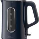 OFFACY Electric Kettle, Double Wall Glass Inner, Hot Water Boiler Heater Pot, 1.5-Liter, 1200 Watts for Fast Boiling, 53oz BPA Free, Navy Blue