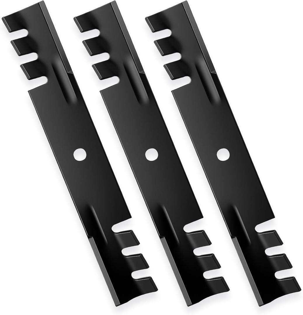 ILONPA 48" Mower Mulching Blades for Toro 103-2527 Ferris 5020843 1520843 Ariens 00273000 04919100 04920600 Bobcat 03239 Exmark 1520843 1-323515 1-403026 Snapper 03239 Zoom 2348 48" Mower Decks, Black