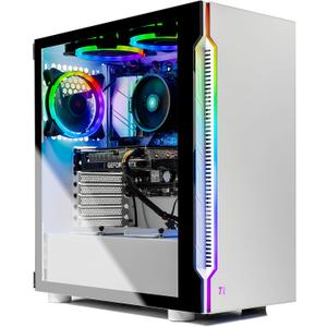 SkyTech Archangel 3.0 Gaming Computer PC Desktop - Ryzen 7 3700X 8-Core 3.6GHz, RTX 3060 12GB, 1TB SSD, 16GB DDR4 3200, RGB Fans, AC WiFi, 600W Gold PSU, Windows 11 Home 64-bit, White