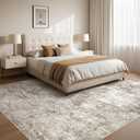 10x12 Washable Area Rug: Extra Large Modern Abstract Rugs Soft Neutral Non Slip Ultra Thin Stain Resistant Indoor Carpet for Living Room Bedroom Dining Room Home Office(Brown)