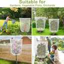 JERIA Bird Netting for Garden, 4 Pack 3.3ft x 2.7ft Blueberry Bush Netting Cover,Gardens Netting with Drawstring