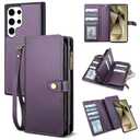 TwoHead for Samsung Galaxy S24 Ultra Wallet Case with Card Holder & Detachable Magnetic Phone Case for Galaxy S24 Ultra,PU Leather Shockproof Protective Phone Cover Wallet(6.8 in, Deep Purple)
