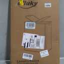 efluky Double Laundry Hamper with Lid and 2 Removable Bags, Beige, 140L Dual