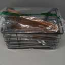 ALOCEO 2 Pack Stackable Storage Bins with Lids, Stainless Steel Extra Large Trash Bag Dispenser Roll Holder for Kitchen Sink, Laundry, Pantry Organizer and Storage, Walnut Black