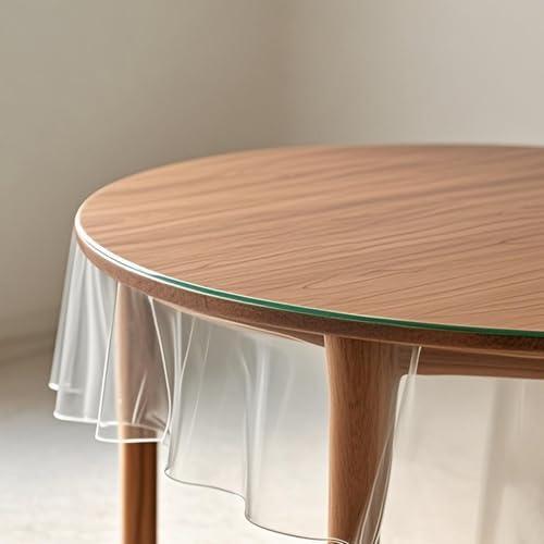 FeelingWarm Clear Table Cover Protector, Oval Clear Plastic Table Cloth Vinyl Transparent Waterproof Tablecloth Protective, 60×90 Inch