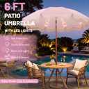 Sunnymove 6ft Boho Patio Umbrella with Fringe 7 ft Height