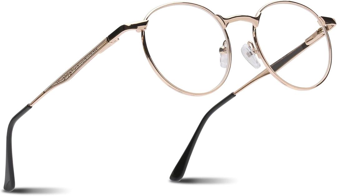 2SeeLife Round Metal Wire Rimmed Reading Glasses for Men & Women  MediumWide Fit, Durable, Spring Hinges, Premium Readers, Gold, +2.75