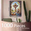 Cross Christian Puzzles 1000 Pieces for Adults Easter Eggs Jigsaw Puzzle Religious Challenging Family Activity Decorations for Home Wall 19.7 X 27.6 Inches