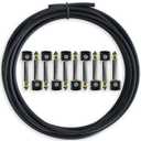 Crosby Solderless Pedalboard Cable Kit - No Cable Stripping Required, 10 Feet of Cable & 10 Gold Tip Connectors with Magnetic Screws & Screwdriver Make 5 DIY Custom Patch Cables