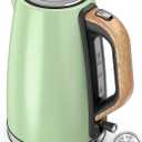 Electric Kettle for Boiling Water, 1.7L Visual Water Window Stainless Steel Electric Water Kettle, 1500W BPA-Free Hot Water Kettle Pot, Auto Shut Off & Boil-Dry Protection, Green