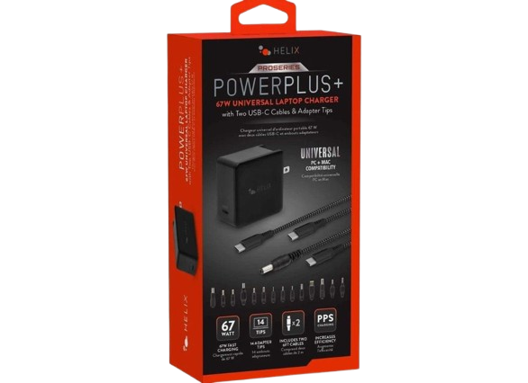 Helix 65W Universal USB-C Laptop Charger Power Adapter (ETHNBC65U) Black