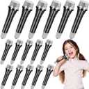 16 Pack Fake Toy Microphones Set,Plastic Microphone Prop,Play Microphone for Kids,Pretend Microphone for Karaoke Stage Costume Role Birthday Party Favors,5.7 Inches Tall