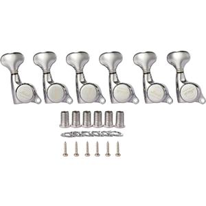 KAISH 18:1 Gear Ratio Guitar Locking Tuners Machine Heads Guitar Locking Tuning Keys Pegs for Strat/Tele/LP/SG most Electric or Acoustic Guitars Chrome (6 Inline Right Handed)
