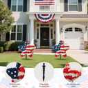 PakaLife 2PCS Front&Back Porch Decor Outdoor Entrance,Patio Decorations Outdoor Clearance,Artificial Red White and Blue Decoration Shaped Topiary Trees for Front Porch Home Garden Patio Decor (Faux Boxwood Bush Plants  Pattern 22pcs)