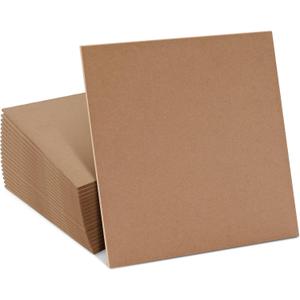 20 Pack 12 x 12 Inch MDF Boards, 1/4 Thick Chipboard Sheets for DIY Arts and Crafts, Painting, Engraving