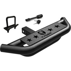 Tyger Auto TG-HS8U81238 Hitch Armor Compatible with Vehicles with 2" Hitch Receiver | Textured Black | Hitch Step | Rear Bumper Guard Protector | with Pin Lock and Stabilizer
