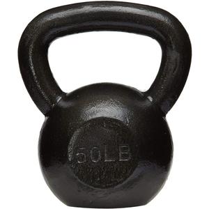 Amazon Basics Cast Iron Kettlebell for Strength Training, Textured Wide Handle, Black, 50LB