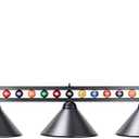 Wellmet 3 Light Billiard Pool Table Lights, 59" Pool Table Lighting for 7'-8' Table, Modern Kitchen Island Pendant Light with Matte Metal Shade, Billiard Light Fixture for Pool Table, Game Room (Black)