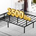 LEVELEVE Queen Bed Frame Heavy Duty 14 Inch, Sturdy Metal Platform with Strong Bearing & Under Bed Storage, No Box Spring Needed, Easy Assembly, No Shake