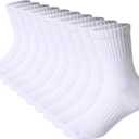 DoSmart Kids Athletic Crew Socks Boys Girls Classics Cotton School Uniform Childs Sports Breathable Casual Socks 10 Pairs (9-12 Years)