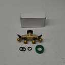 Biswing 4 Way Brass Hose Splitter, 3/4" Brass Hose Faucet Manifold, Garden Hose Adapter Connector, Hose Spigot Adapter with 4 Valves