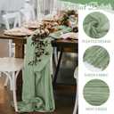 10 Pack Sage Green Cheesecloth Table Runner 17x108 Inch Semi Sheer Boho Gauze Cheese Cloth Table Runners, for Wedding Bridal Shower Birthday Party Home Decor Garden Farmhouse