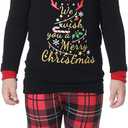 VENTELAN Family Matching Christmas Pajamas Set Holiday Santa Claus Sleepwear Xmas PJS Set for Couples and Kids (2T, Plaid Christmas Tree)