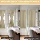 Deconovo Blackout Door Curtain for Glass Doors & Sidelights, Thermal Insulated Privacy Panel with Dual Rod Pockets & Adjustable Tieback, MachineWashable Curtain (25W x 40L, Beige, 1 Panel)