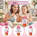 2 x Valentines Day Birthday Gifts for Mom,Handmade Crochet Rocket Mom Gifts from Daughter Son,Funny Mothers Day Small Gift for Best Mama Wife Moms Mother in Law Bonus Step,Cute Space Office Desk Decor