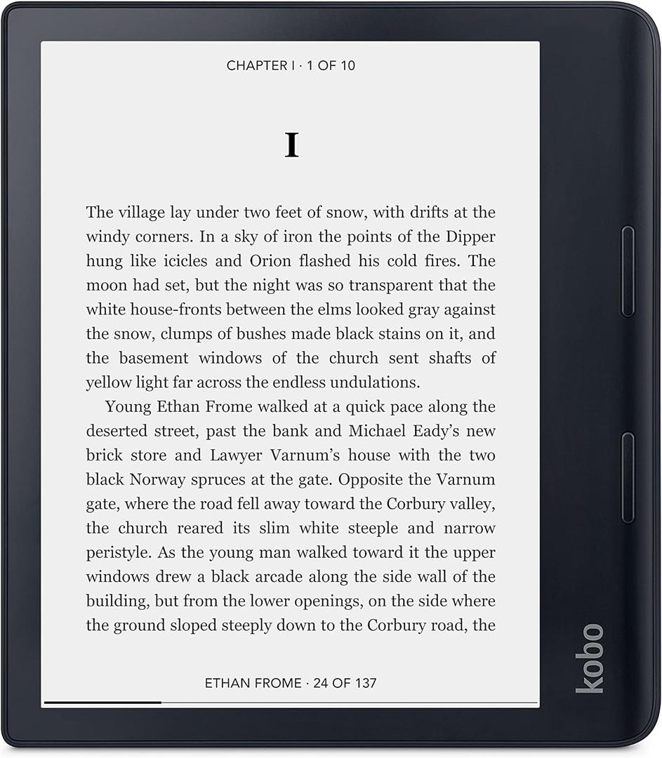 Kobo Sage | eReader | 8 HD Glare Free Touchscreen | Waterproof | Adjustable Brightness and Color Temperature | Blue Light Reduction | Bluetooth | WiFi | 32GB of Storage | Carta E Ink Technology (Black)