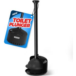 Toilet Plunger with Holder,Plungers for Bathroom with Holder,Heavy Duty Plunger with Cover,Bathroom DecorBathroom AccessoriesToilet Bowl Cleaners,Black (1Pack)