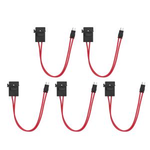 Car Fuse Holder Connector, 5Pcs Car Fuse Holder Connector Mini Heavy Duty Wire Extension for Vehicle ATM 20A 16AWG with 5 Fuses (Trumpet 10.9MM-ACK)