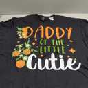 Daddy Little Cutie Baby Shower Orange 1st Birthday Party T-Shirt, L