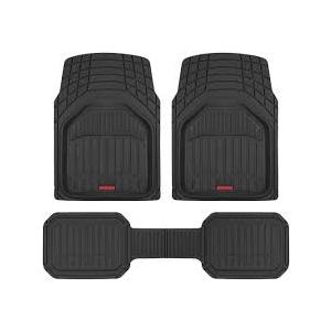 Motor Trend FlexTough LITE Rubber Car Mats Full Set  All Weather Floor Mats for Trucks, Cars & SUVs  Automotive Waterproof Black Car Floor Mats for Cars Interior Accessories Universal TrimtoFit