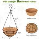 3 x 14 Inch Hanging Baskets for Plants Outdoor, 4 Pack Large Hanging Planters for Indoor Outdoor Plants, Round Metal Wire Hanging Flower Pots with Coconut Coir Liners for Garden, Deck, Porch, Balcony