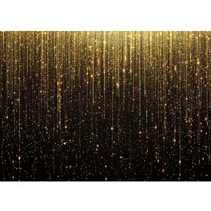 SJOLOON Gold Glitter Backdrop Black and Gold Photo Background for Prom Birthday Party Graduation 12783 (7x5FT)