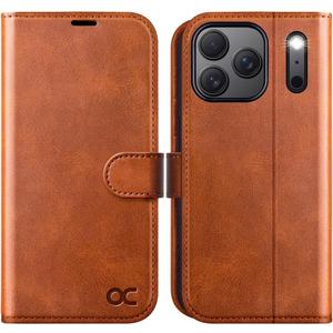OCASE Compatible with iPhone 17 Pro Wallet Case, PU Leather Flip Folio Case with Card Holders RFID Blocking Kickstand [Shockproof TPU Inner Shell] Phone Cover 6.3 Inch 2025, Brown